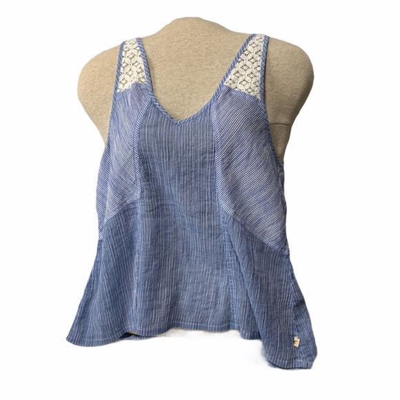 {Hollister} Hi-Low Lightweight Sheer Blue Striped Tank - Picture 9 of 9